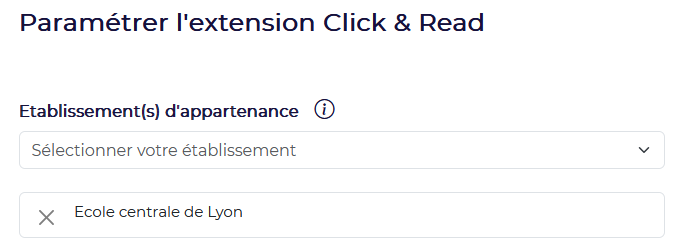 Paramétrage de Click & Read Centrale Lyon