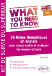 What you need to know : B1-C1 : 25 fiches thématiques en anglais pour comprendre et analyser les enjeux actuels / Sophie Sebah